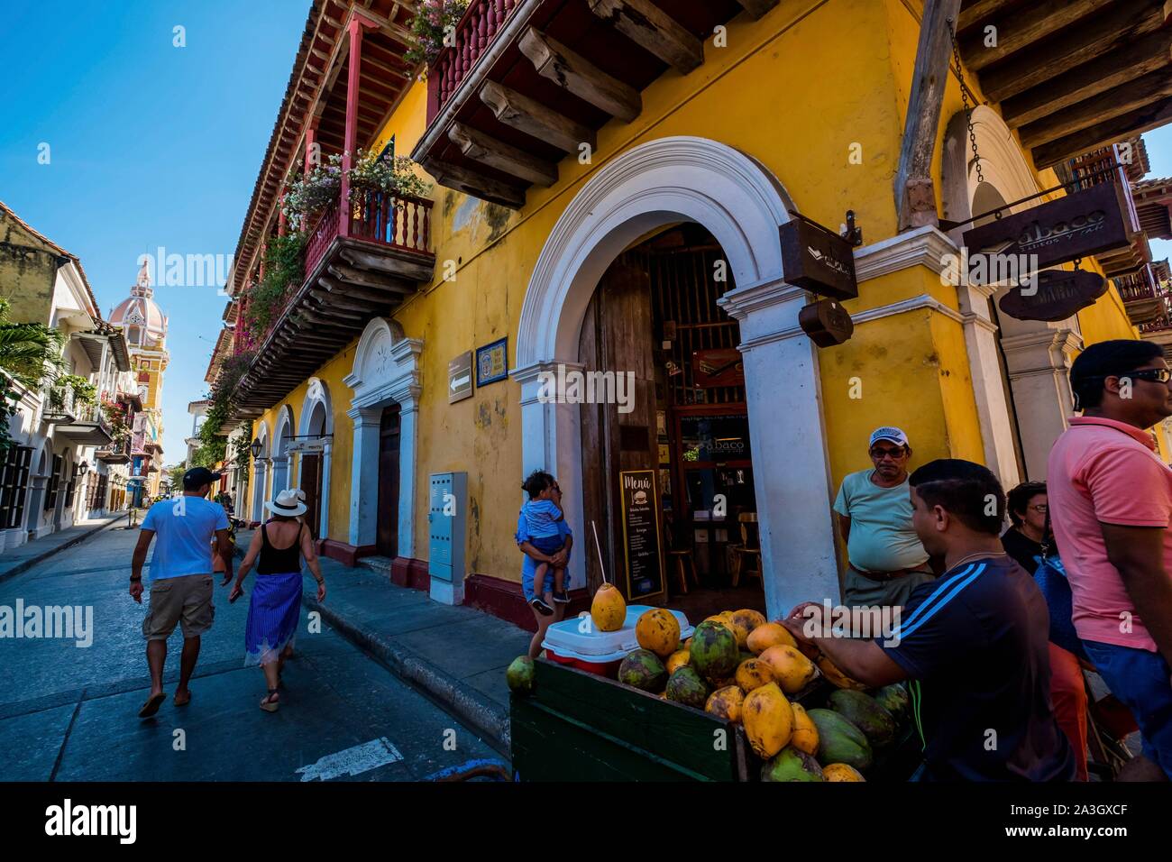 Colombia, Bolivar Department, Cartagena of the Indies, colonial city of the Caribean Sea Stock Photo