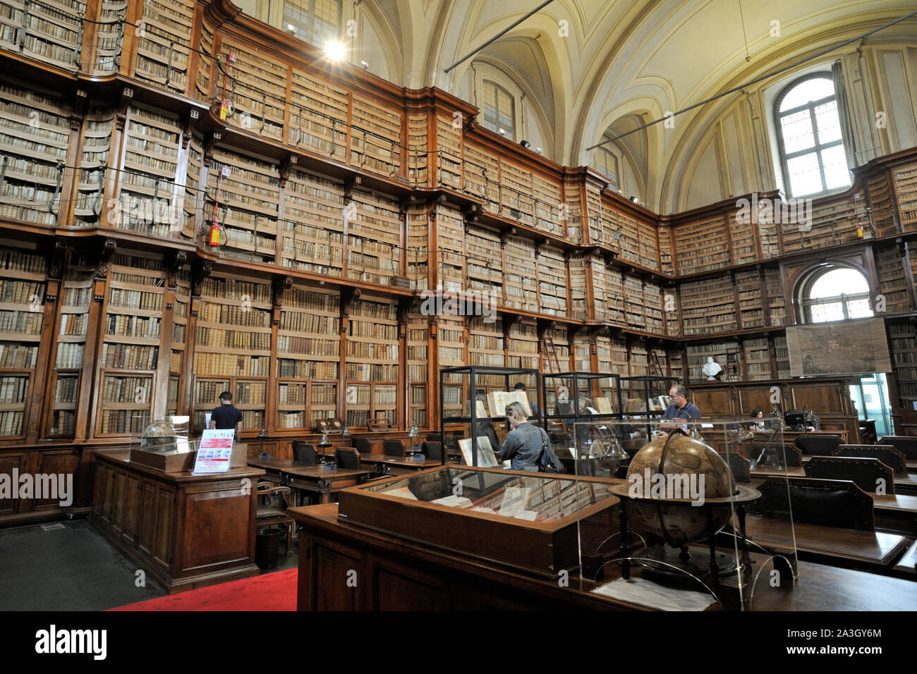 Italy, Rome, Biblioteca Angelica library, Salone Vanvitelliano Stock Photo