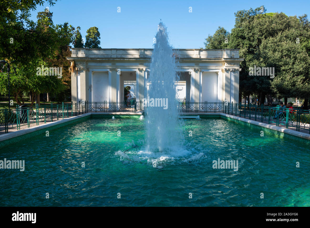 Fountain in Villa Comunale public garden (Giardini Pubblici Giuseppe Garibaldi) in Lecce, Apulia (Puglia) in Southern Italy Stock Photo
