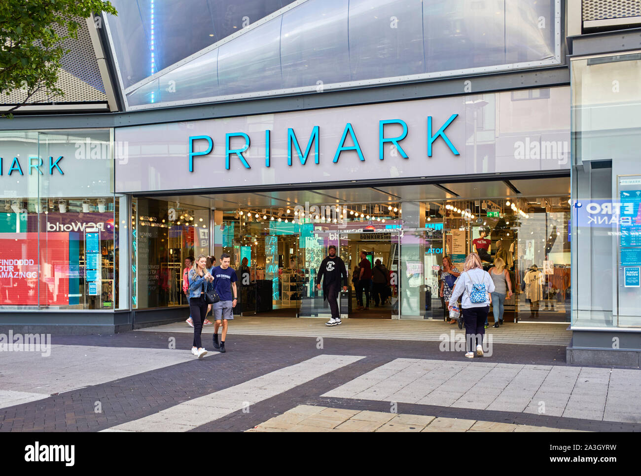 The entrance to the Primark store in the centre of Birmingham Stock Photo