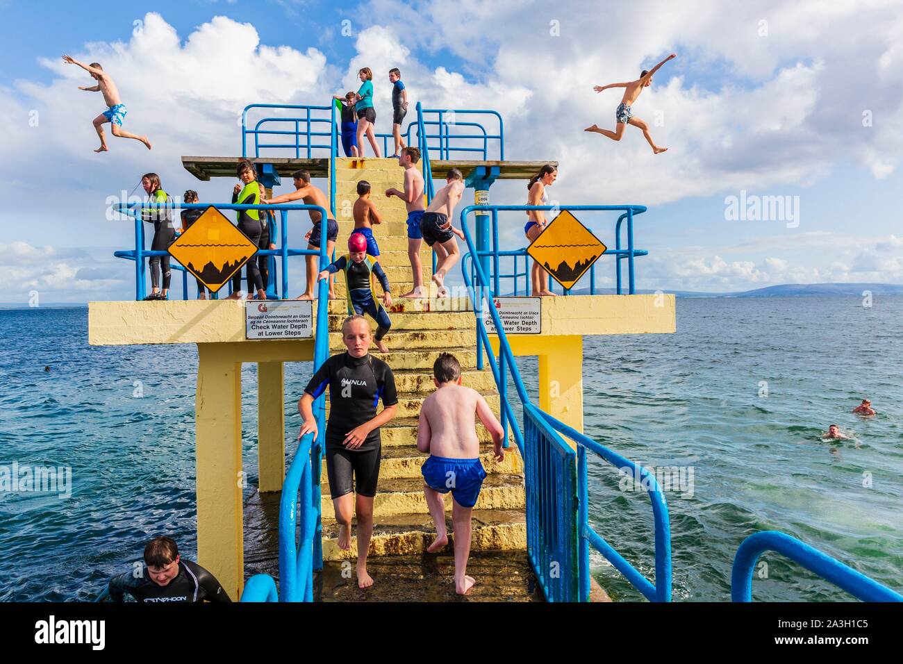 Ireland, County Galway, the diving board in Salthill Stock Photo Alamy