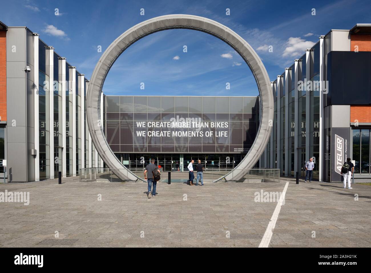 France, Nord, Lille, BTWIN Village store of the Decathlon brand, dedicated to Decathlon brand bicycles including Rockrider and others and housing the manufacturing plant, workshops, and a shop Stock Photo