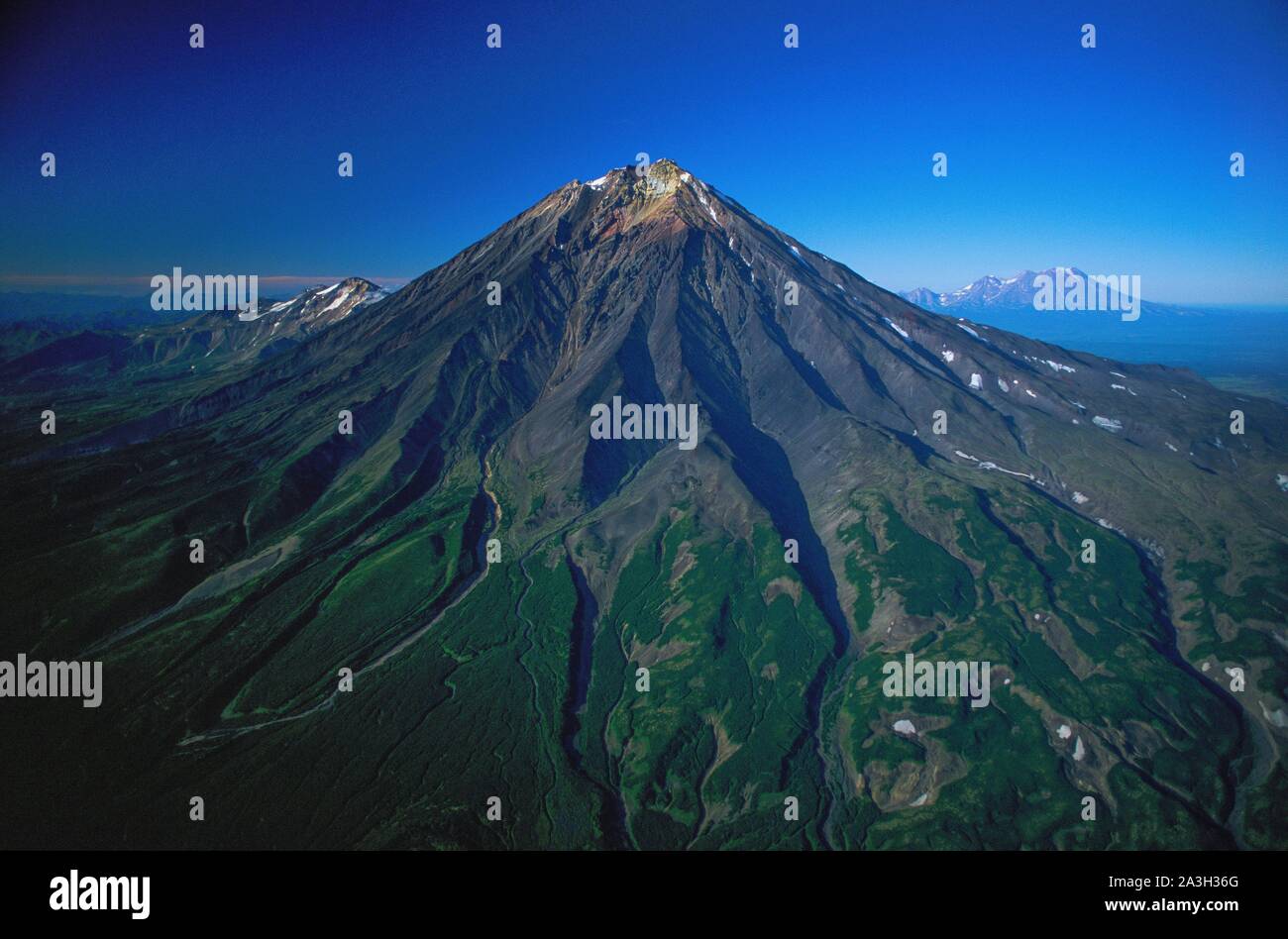 Russia, Kamchatka, the Kronotsky volcano seen from the sky is one of the  great volcanoes of Kamchatka (aerial view Stock Photo - Alamy