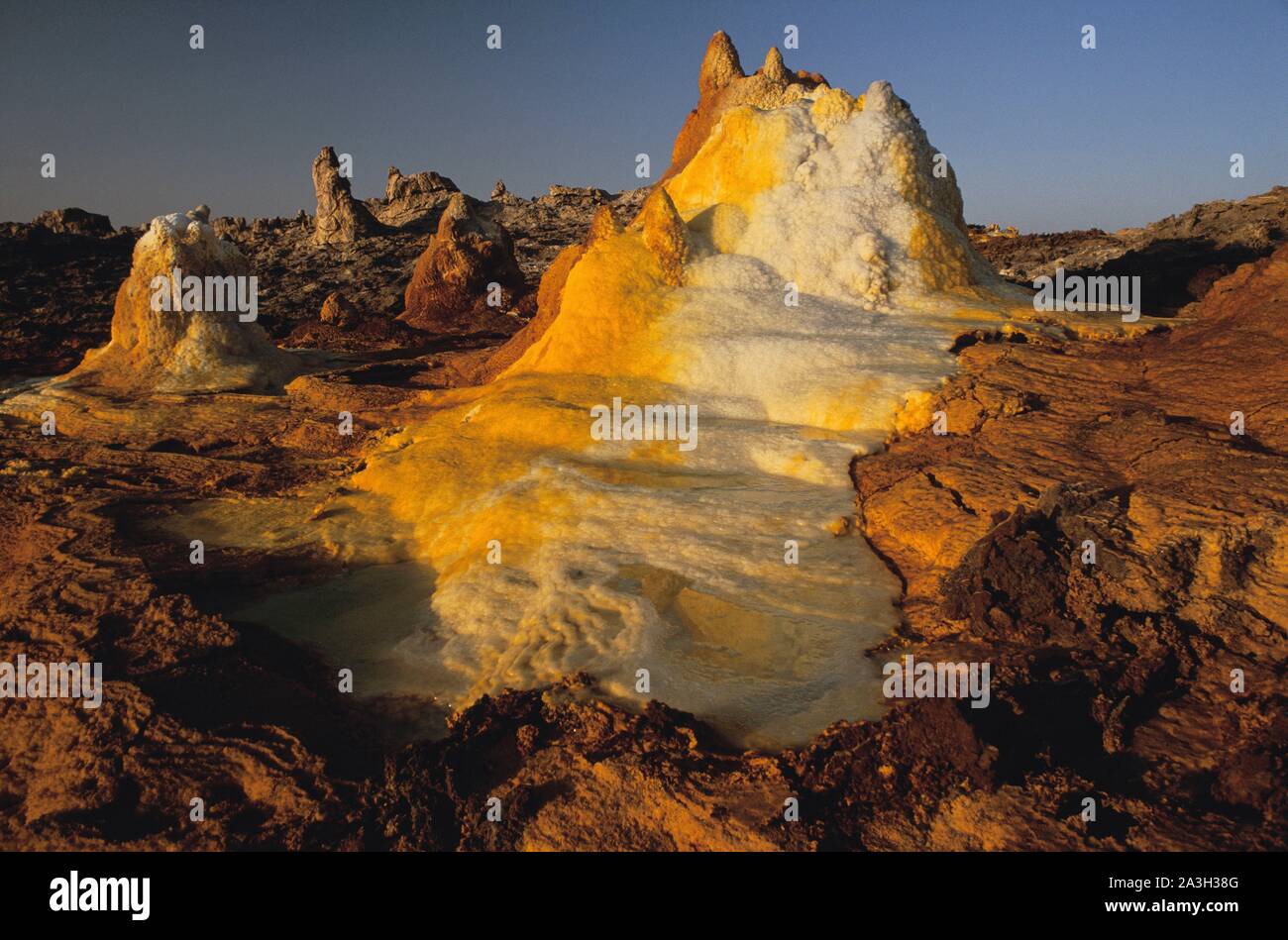 Ethiopia, Danakil Desert, Dallol's explanation of a unique site on ...