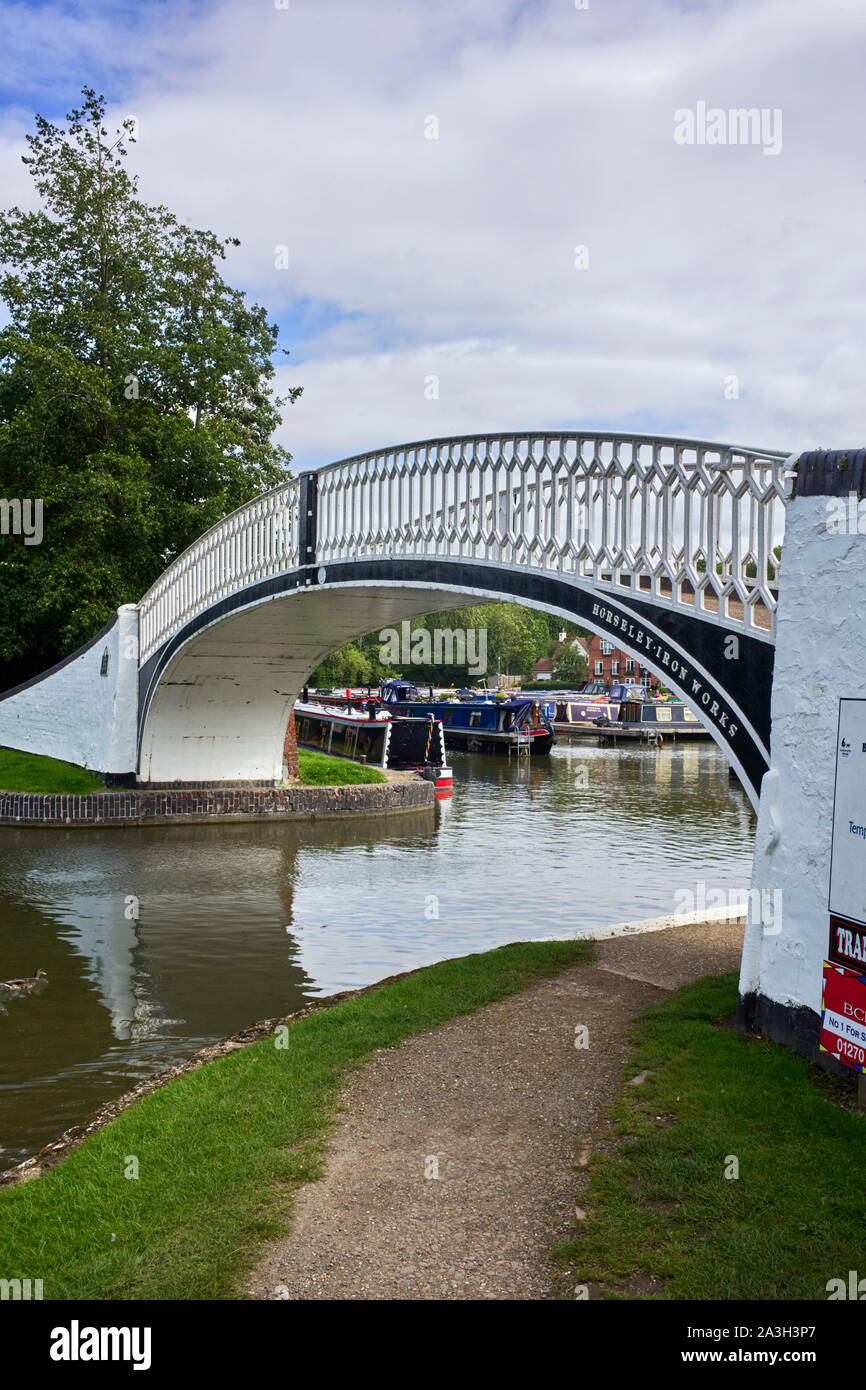 The entrance to Braunston Marina on the Grand Union Canal Stock Photo