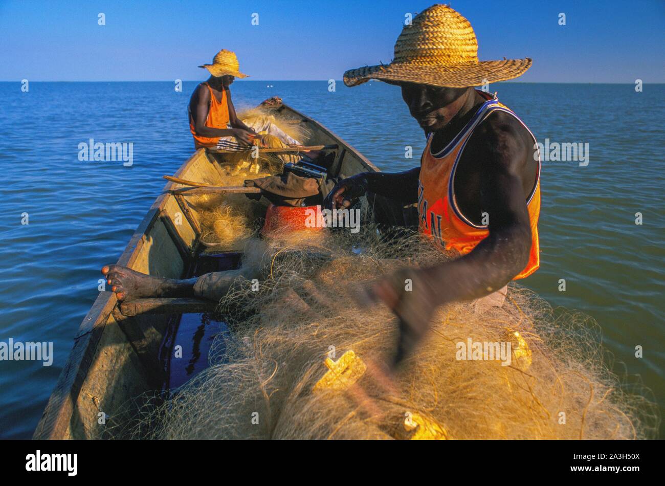 Chad, Ennedi, Sahara, Fishermen of Lake Chad Stock Photo