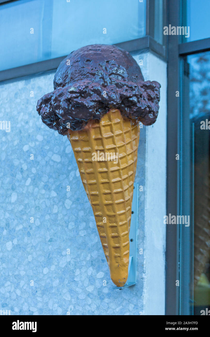 Big Ice Cream Cone With One Scoop at Building Stock Photo Alamy