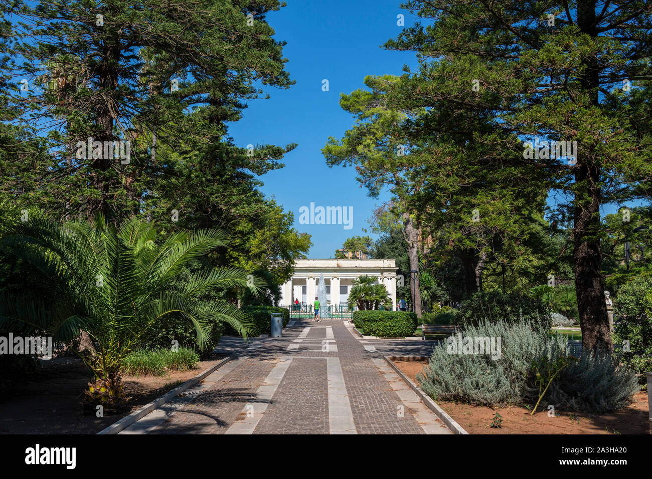 Villa Comunale public garden (Giardini Pubblici Giuseppe Garibaldi) in Lecce, Apulia (Puglia) in Southern Italy Stock Photo