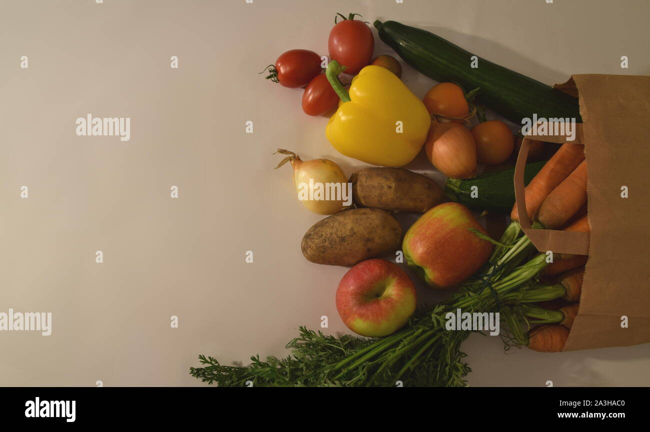 colourful mix of fresh vegetables and fruits Stock Photo Alamy