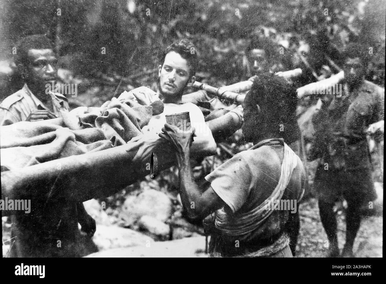 Papua New Guinea, Papua bay, National Capital District, Port Moresby, Owen Corner, Kokoda trail, Second World War pictures presented at the departure of the trail Stock Photo