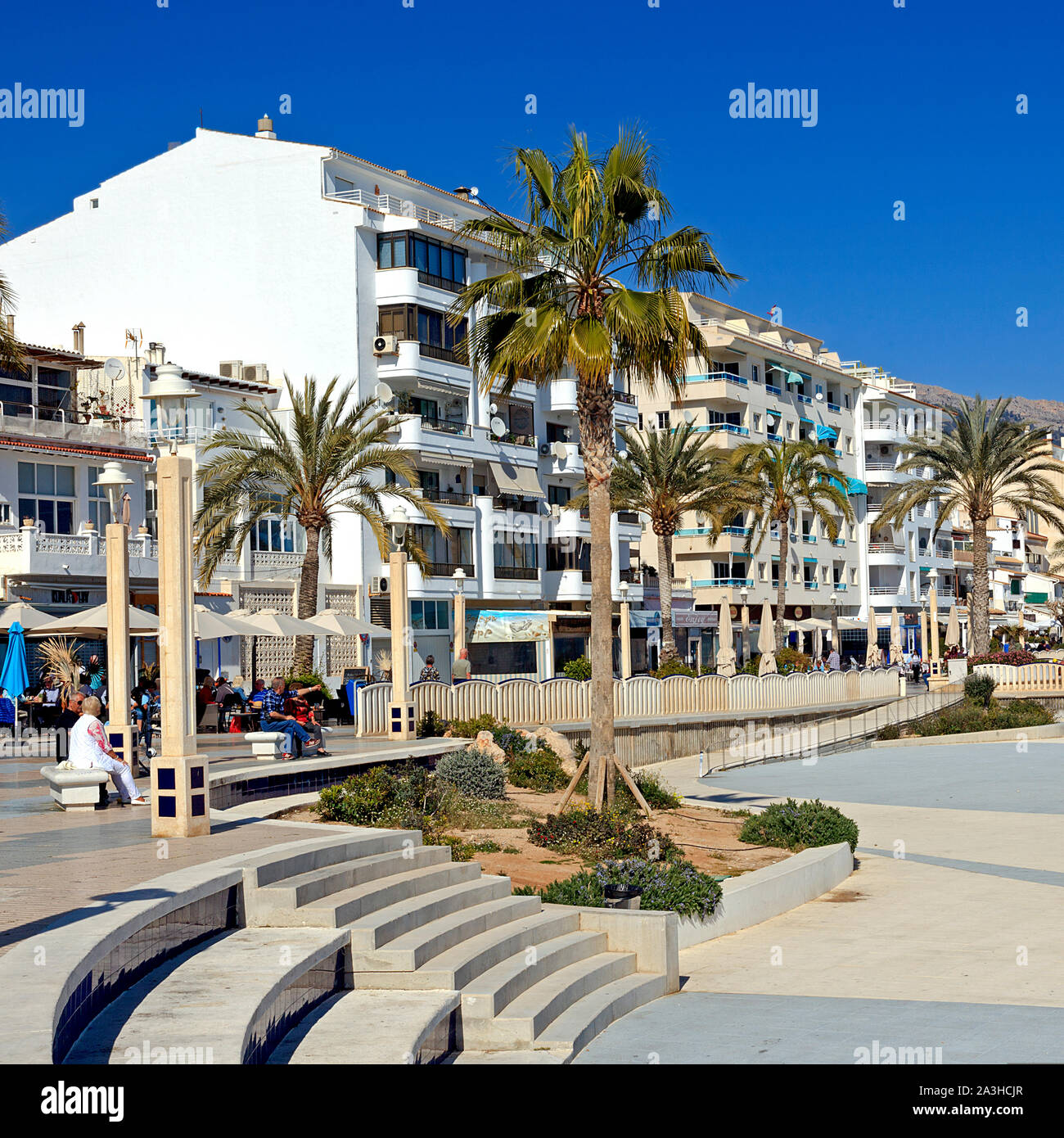 Seafront at Altea, Costa Blanca, Spain Stock Photo