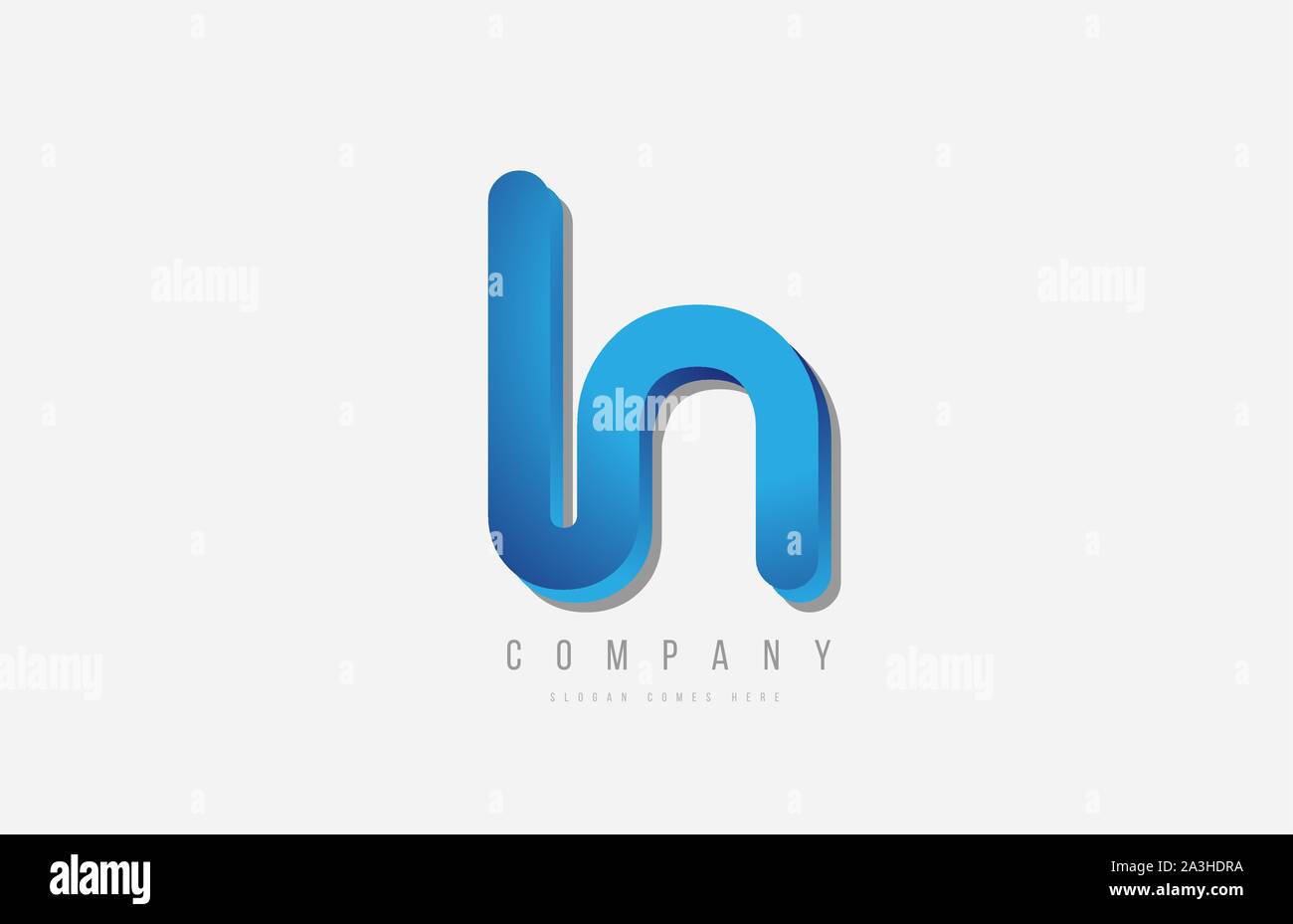 3d line blue h letter logo alphabet for icon design. For a logotype on