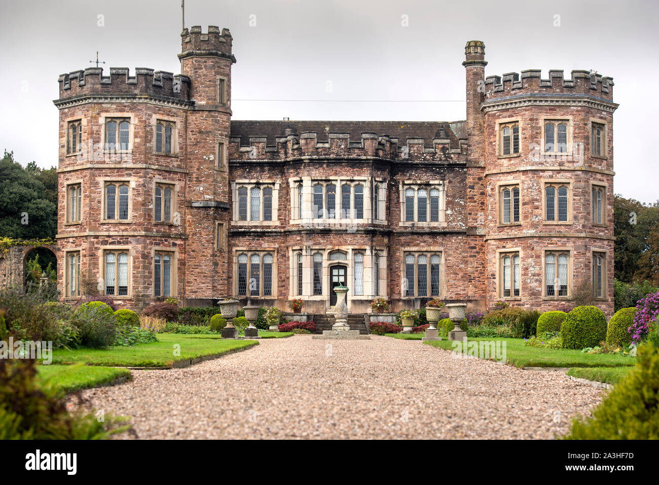 Exterior of Mount Edgcumbe stately home in Cornwall, England, UK Stock
