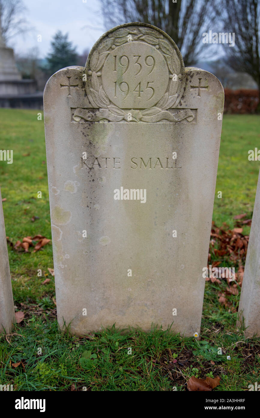 The 1939-1945 Bath Air Raid Grave of Kate Small at Haycombe Cemetery, Bath, England Stock Photo