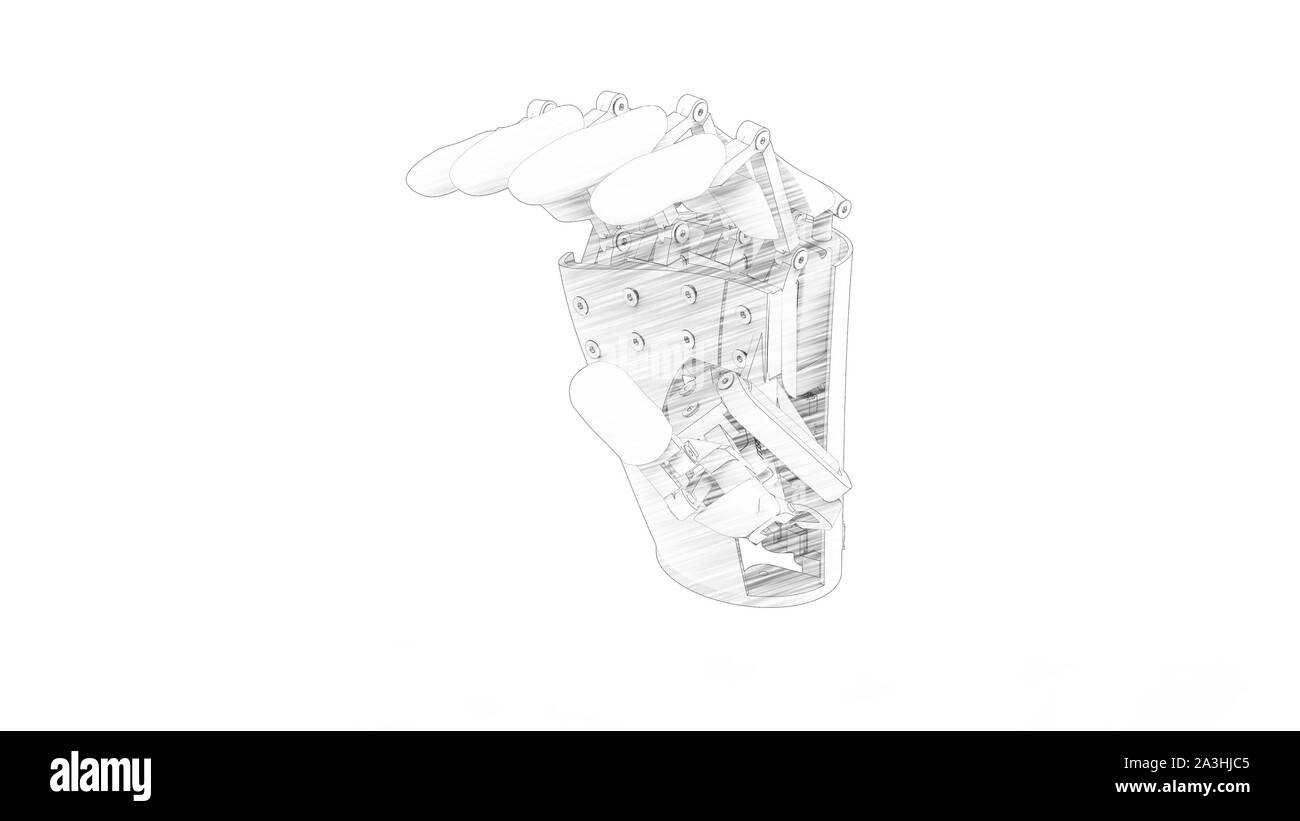 3d rendering of a robot hand isolated in white studio background Stock ...