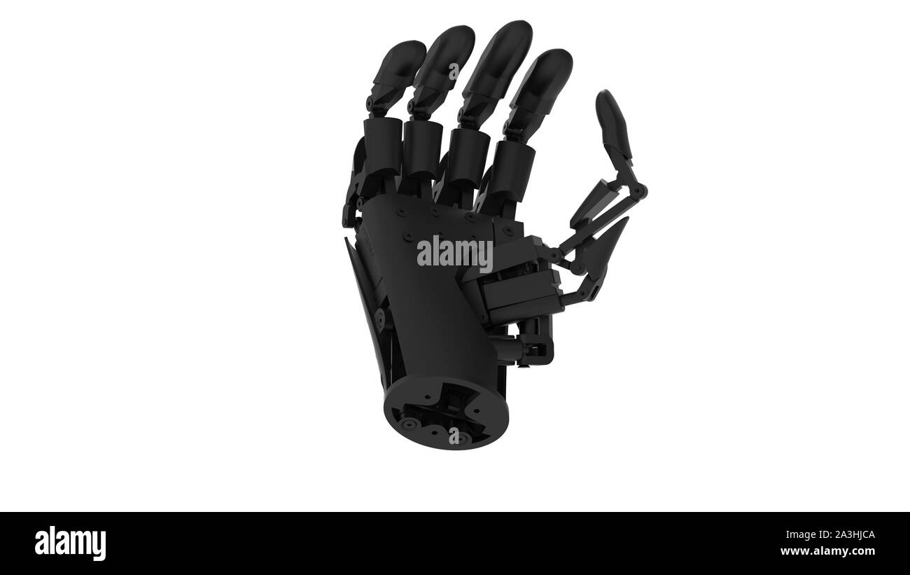 3d rendering of a robot hand isolated in white studio background Stock ...