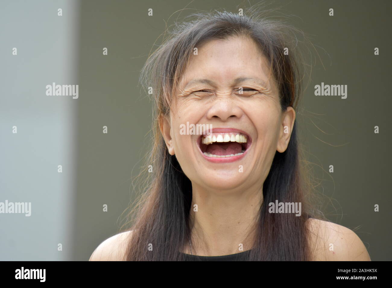 A Minority Female Senior Laughing Stock Photo