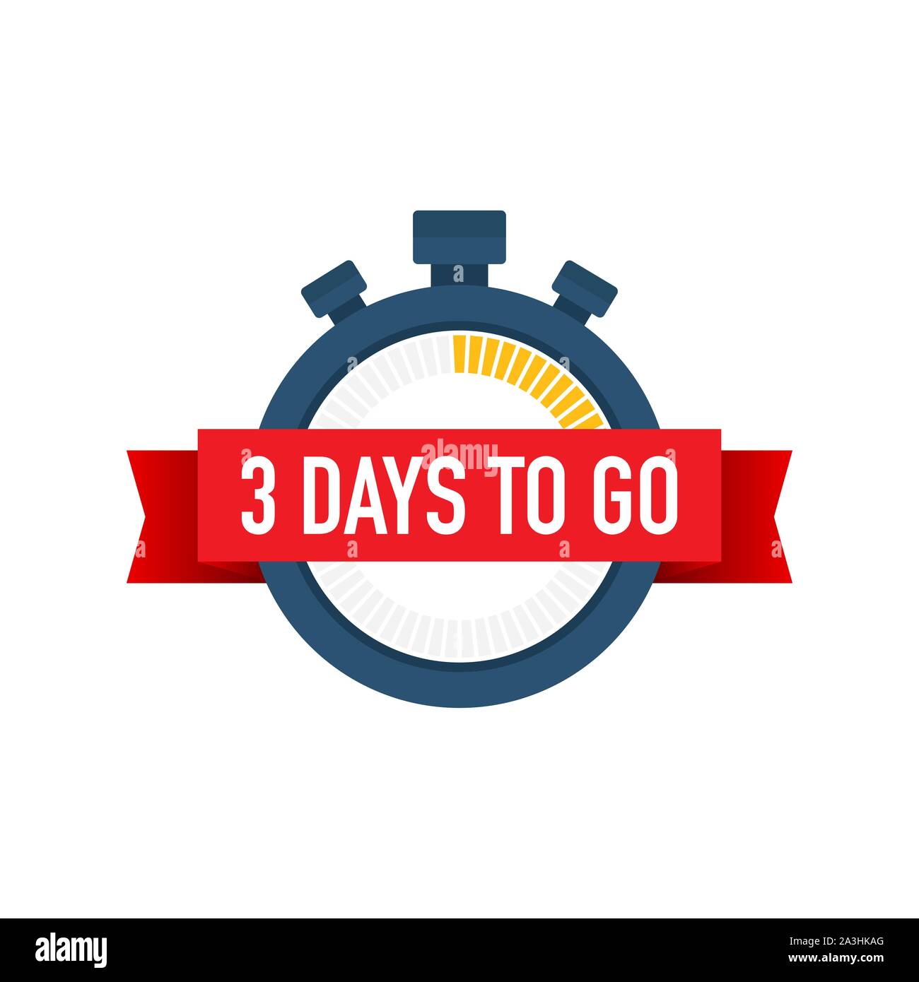 Three days to go. Time icon. Vector stock illustration on white ...