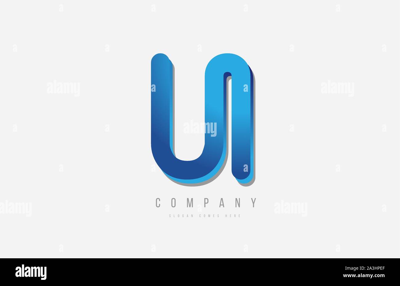 3d line blue u letter logo alphabet for icon design. For a logotype on ...