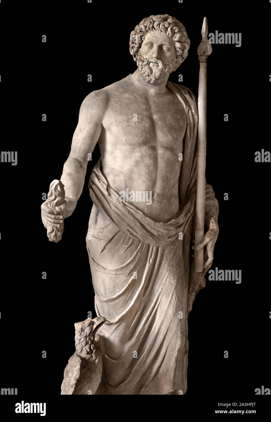 Zeus, the god of heaven - god of the sky, master of the Olympus. Italy  inspired by a greek statue. 2nd century AC. Borghese Collection.Greek,  Greece, Roman, Italy Stock Photo - Alamy