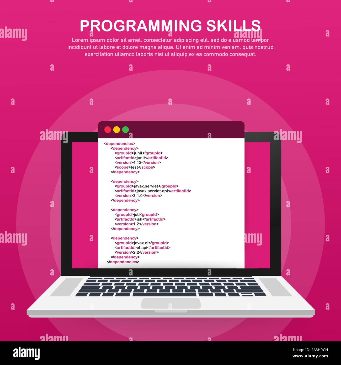 Modern flat design isometric concept of Programming Skills for website ...