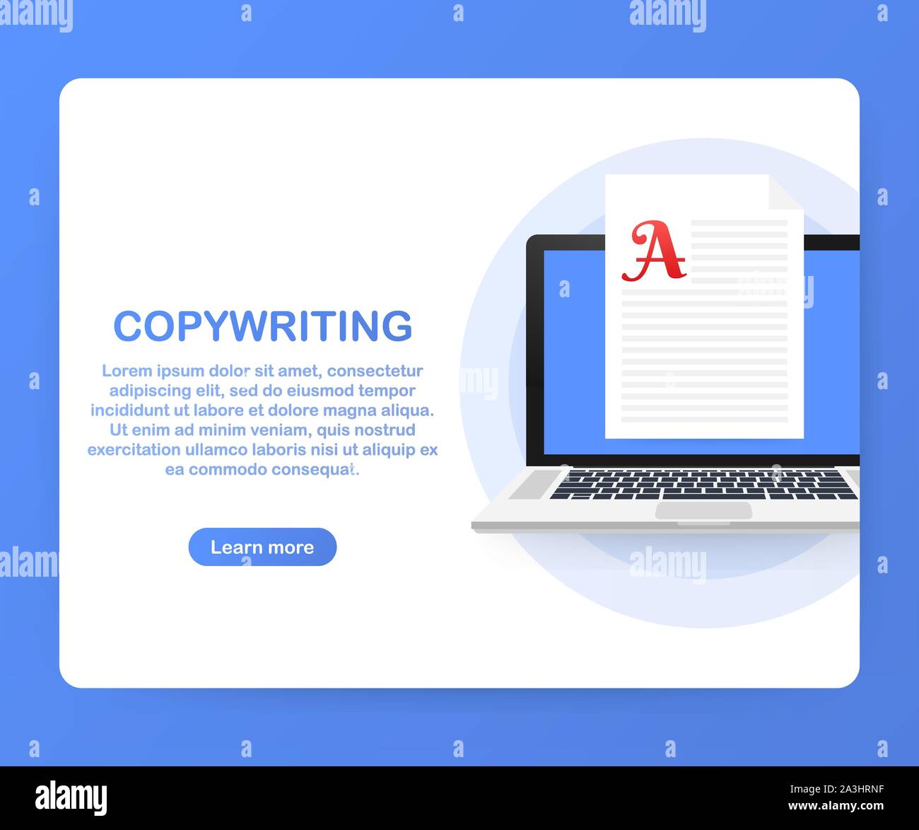Concept for Copywriting, content development, freelance, blog post. Vector stock illustration. Stock Vector