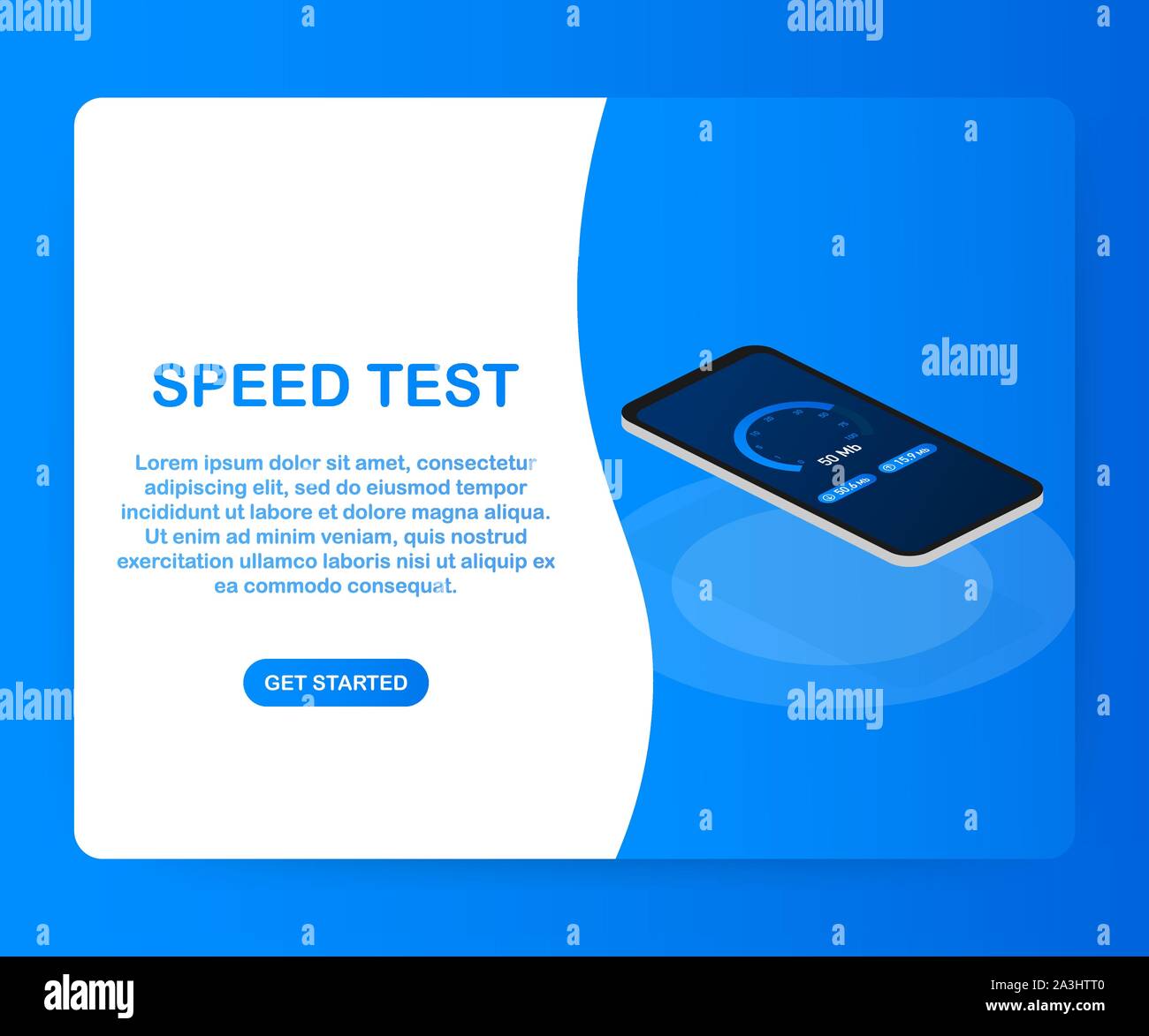 Speed test on smartphone. Speedometer Speed 100 mb. site
