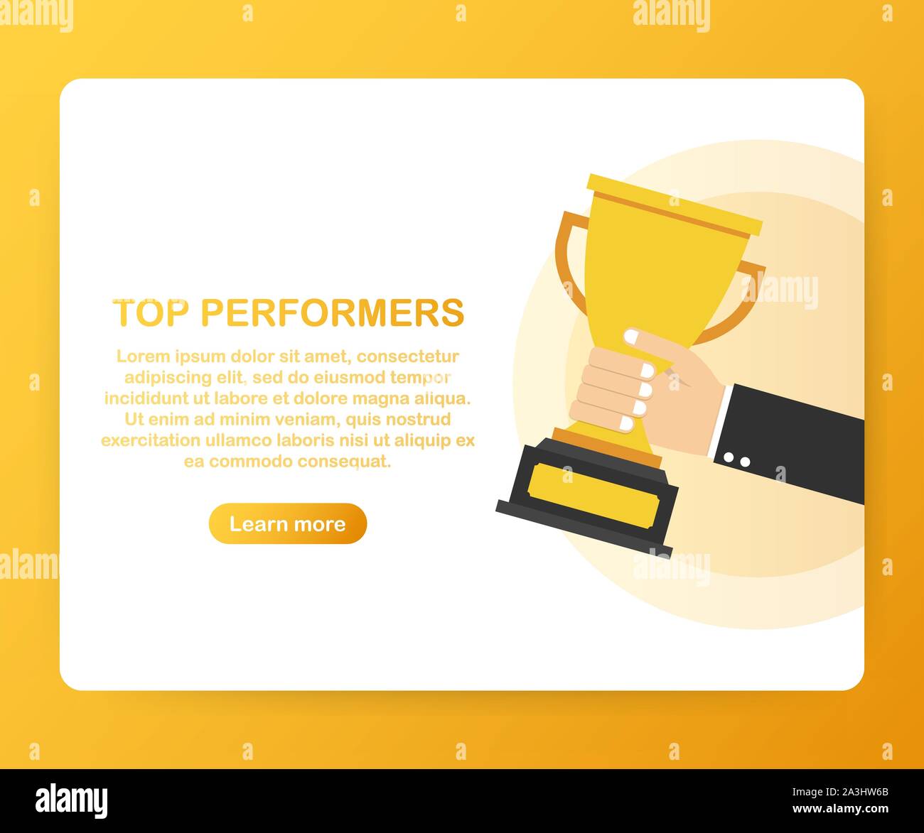 Top Performers. Website template designs. Vector illustration concepts for website and mobile website design and development. Vector stock illustratio Stock Vector