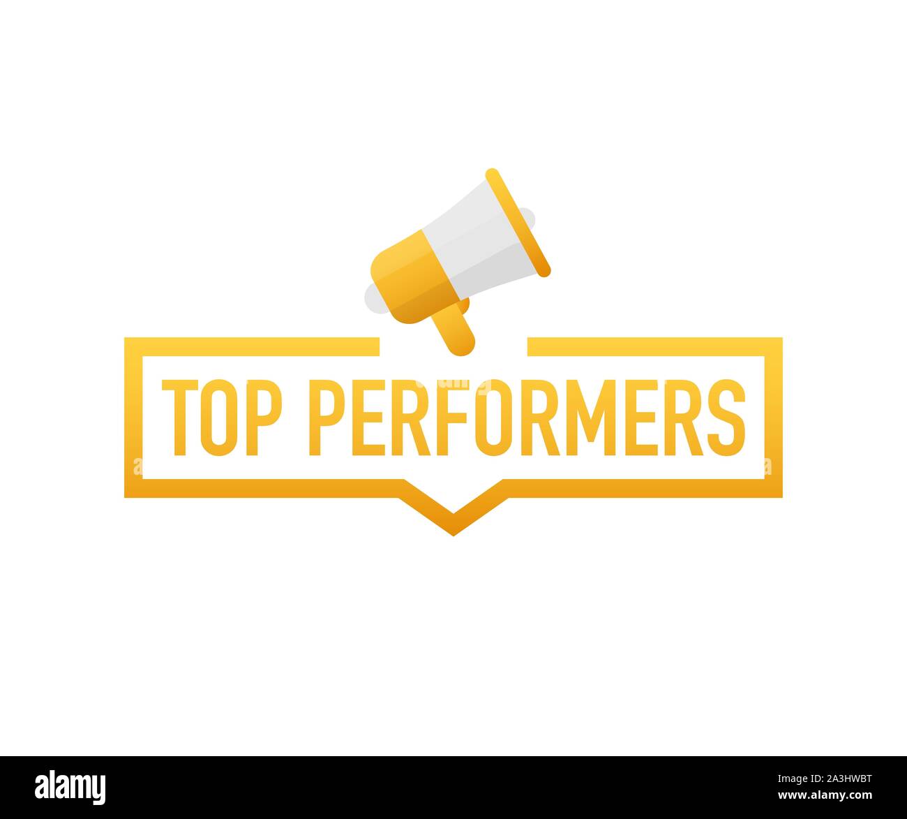 Top Performers. Badge, icon, stamp, logo. Vector stock illustration. Stock Vector