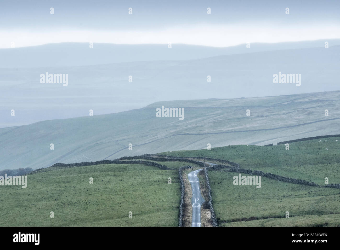 Cam Gill road above Kettlewell in the Yorkshire Dales. Stock Photo