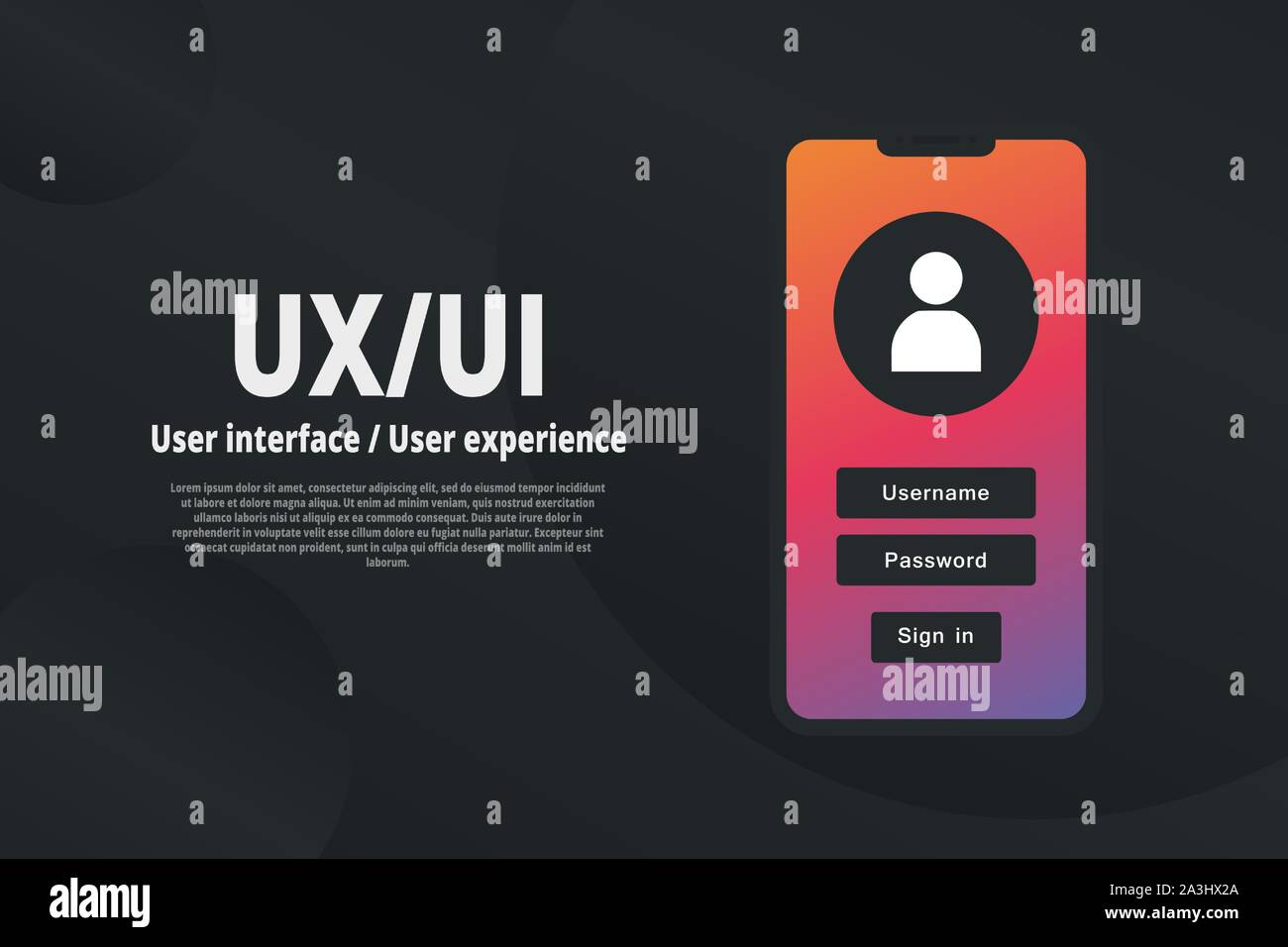 User experience, user interface poster. Mobile template banner for a ...