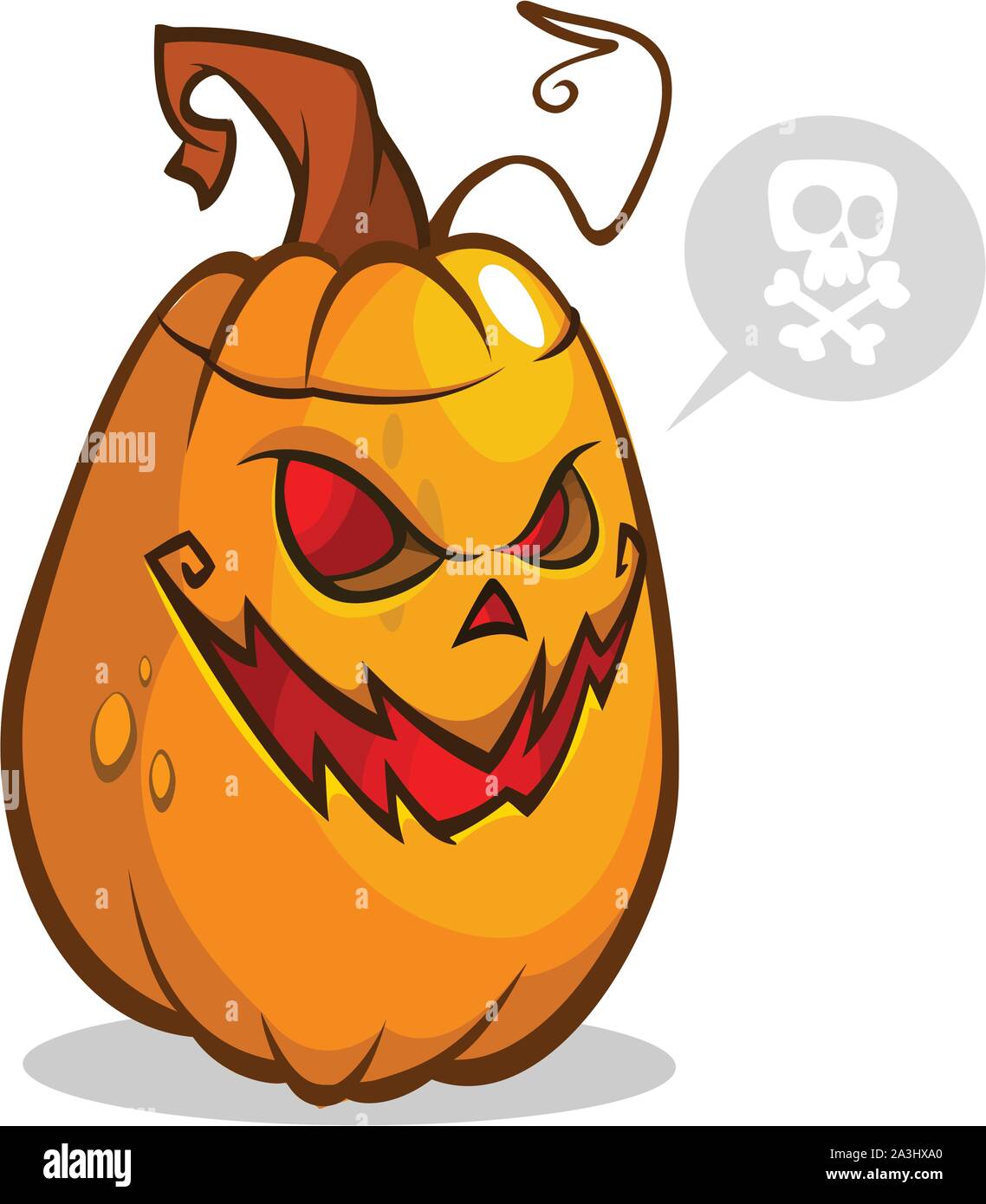 Vector illustration of smiley face carved in pumpkin head for Halloween. Vector isolated Stock Vector