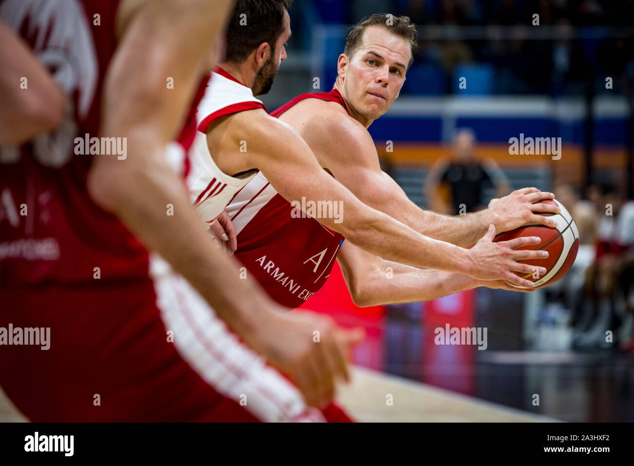 Milano, Italy. 06th Oct, 2019. Michael Roll (AX Armani Exchange Olimpia Milano) during Legabasket Serie A basketball match AX Armani Exchange Olimpia Milano vs Pallacanestro Trieste in Milano, Palalido Allianz Cloud, the home team won 88-74. Italy 6th October 2019. (Photo by Matteo Cogliati/Pacific Press) Credit: Pacific Press Agency/Alamy Live News Stock Photo