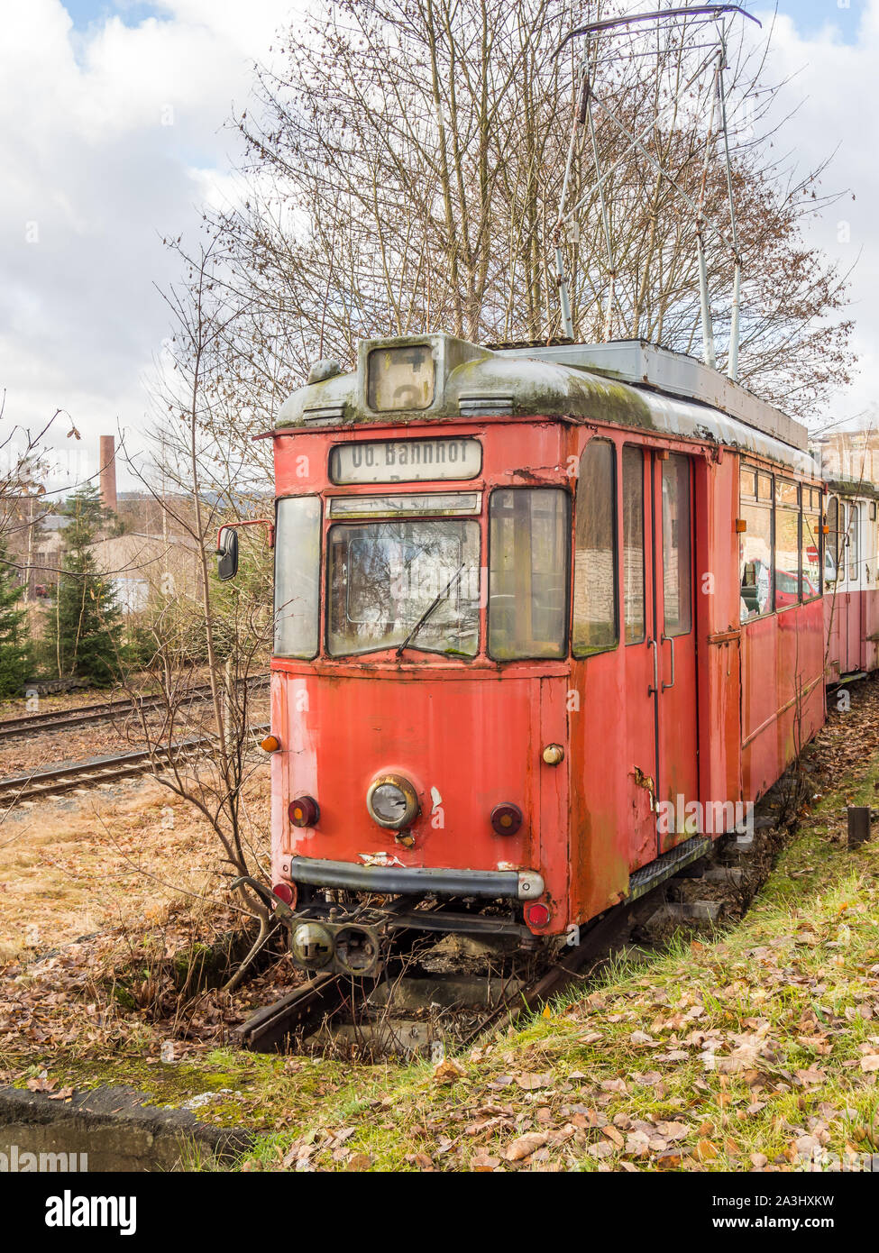 Old GDR tram Stock Photo