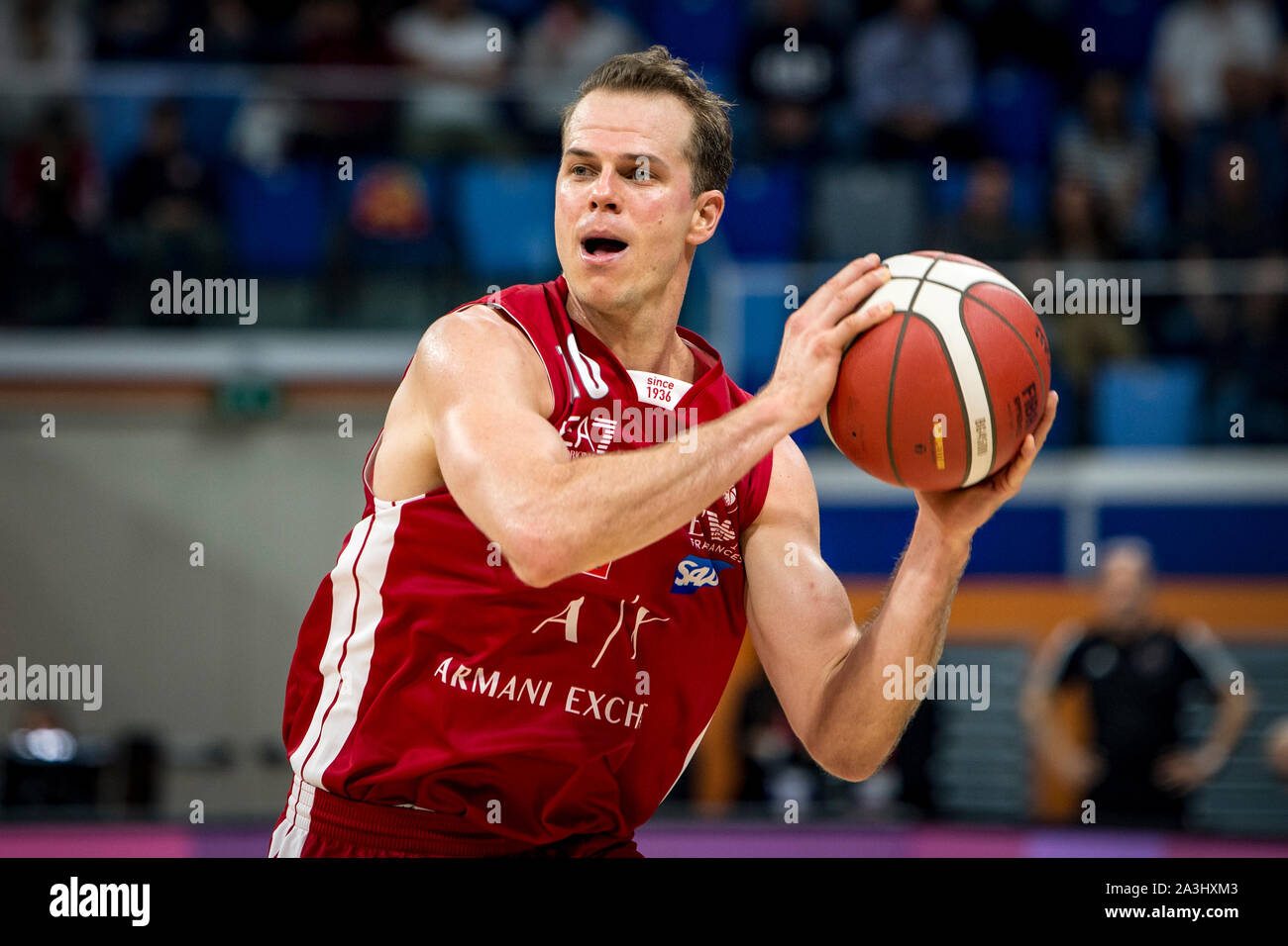 Milano, Italy. 07th Oct, 2019. Michael Roll (AX Armani Exchange Olimpia Milano) during Legabasket Serie A basketball match AX Armani Exchange Olimpia Milano vs Pallacanestro Trieste in Milano, Palalido Allianz Cloud, the home team won 88-74. Italy 6th October 2019. (Photo by Matteo Cogliati/Pacific Press) Credit: Pacific Press Agency/Alamy Live News Stock Photo