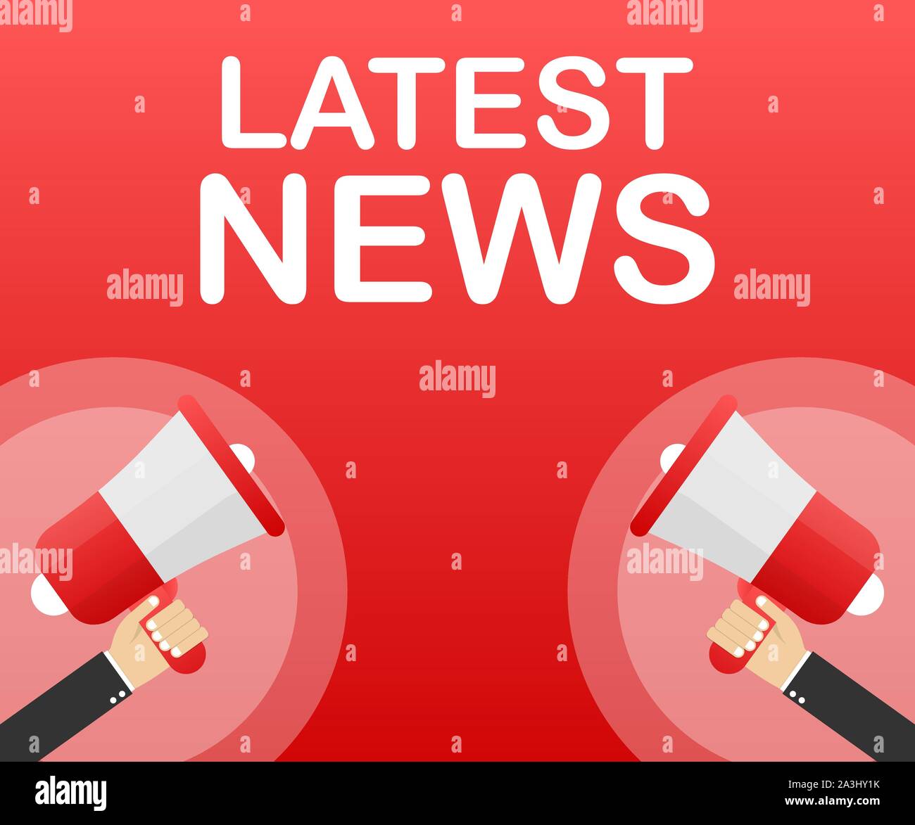 Megaphone Hand, business concept with text Latest news. Vector stock ...