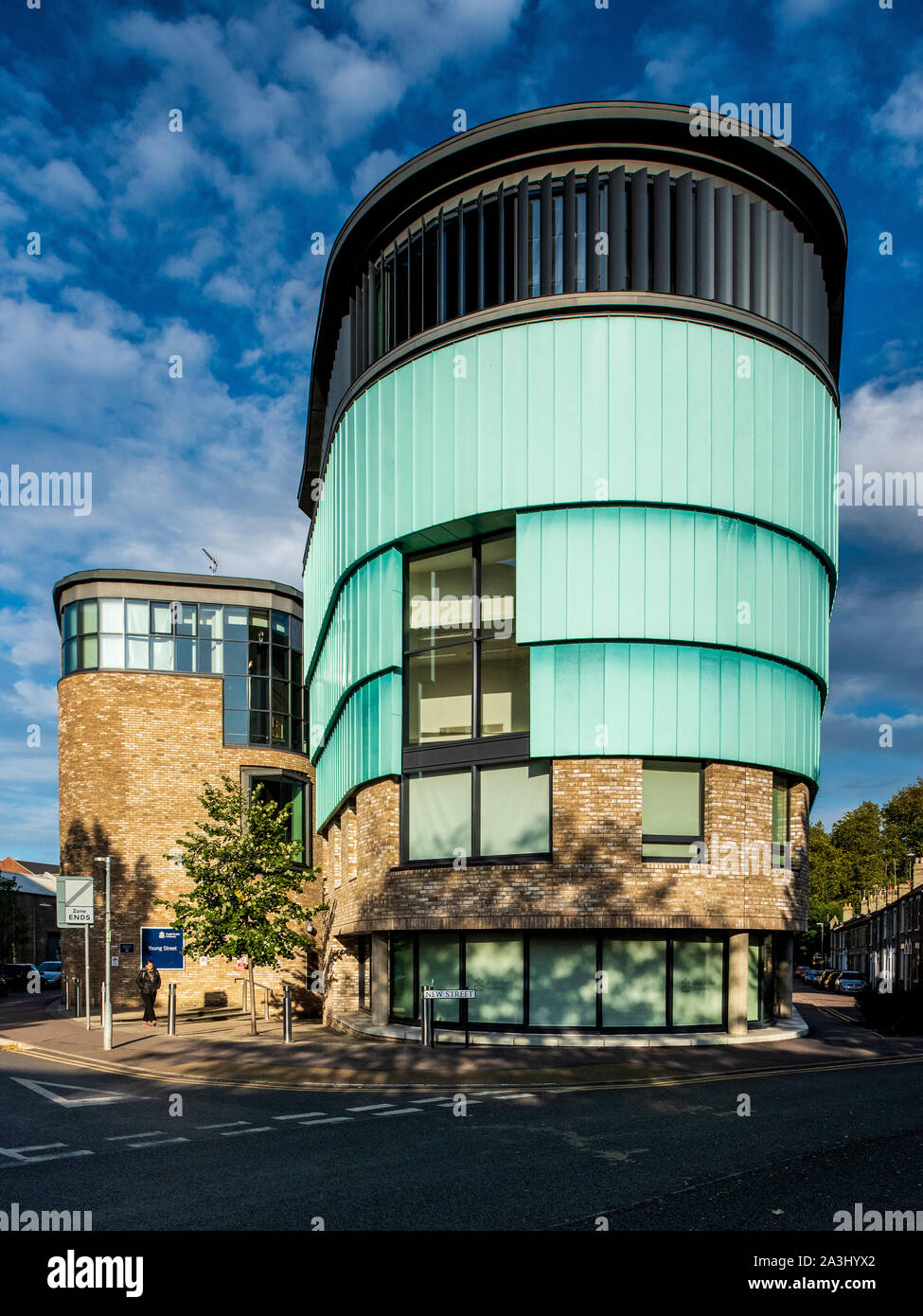 Anglia Ruskin University Cambridge ARU - Young Street Site / Campus - new buildings. Opened 2015 Architects  Richard Murphy Architects Stock Photo