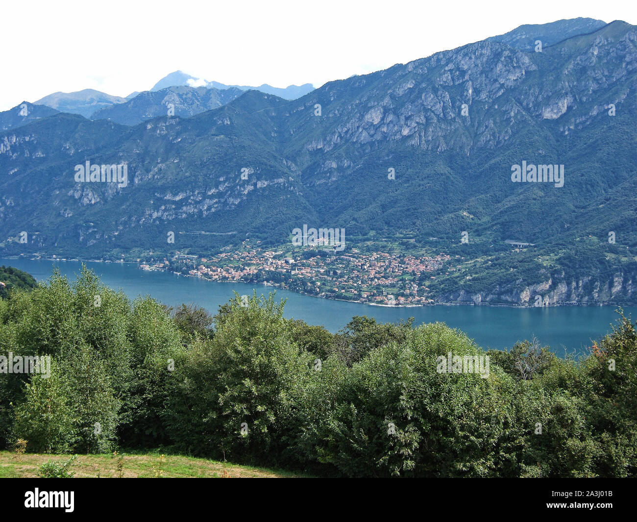 Landscape of the Lake Como's Lecco side from Magreglio, Como, Lombardy, Italy. Stock Photo