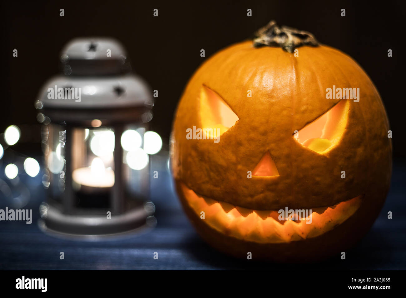 Halloween carved pumpkin, jack o lantern Stock Photo - Alamy