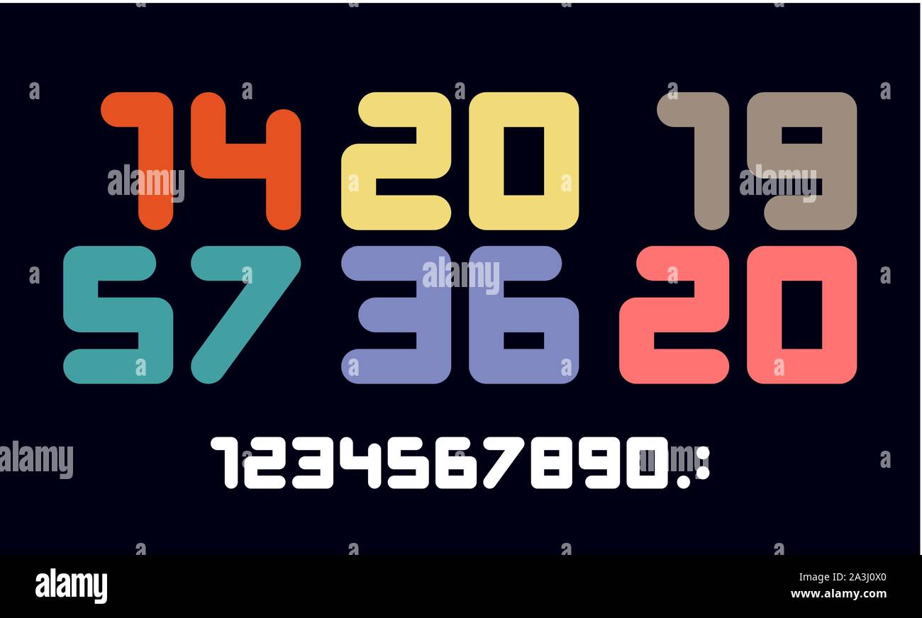 Numbers font. Sport font with numbers and numeric Stock Vector Image ...