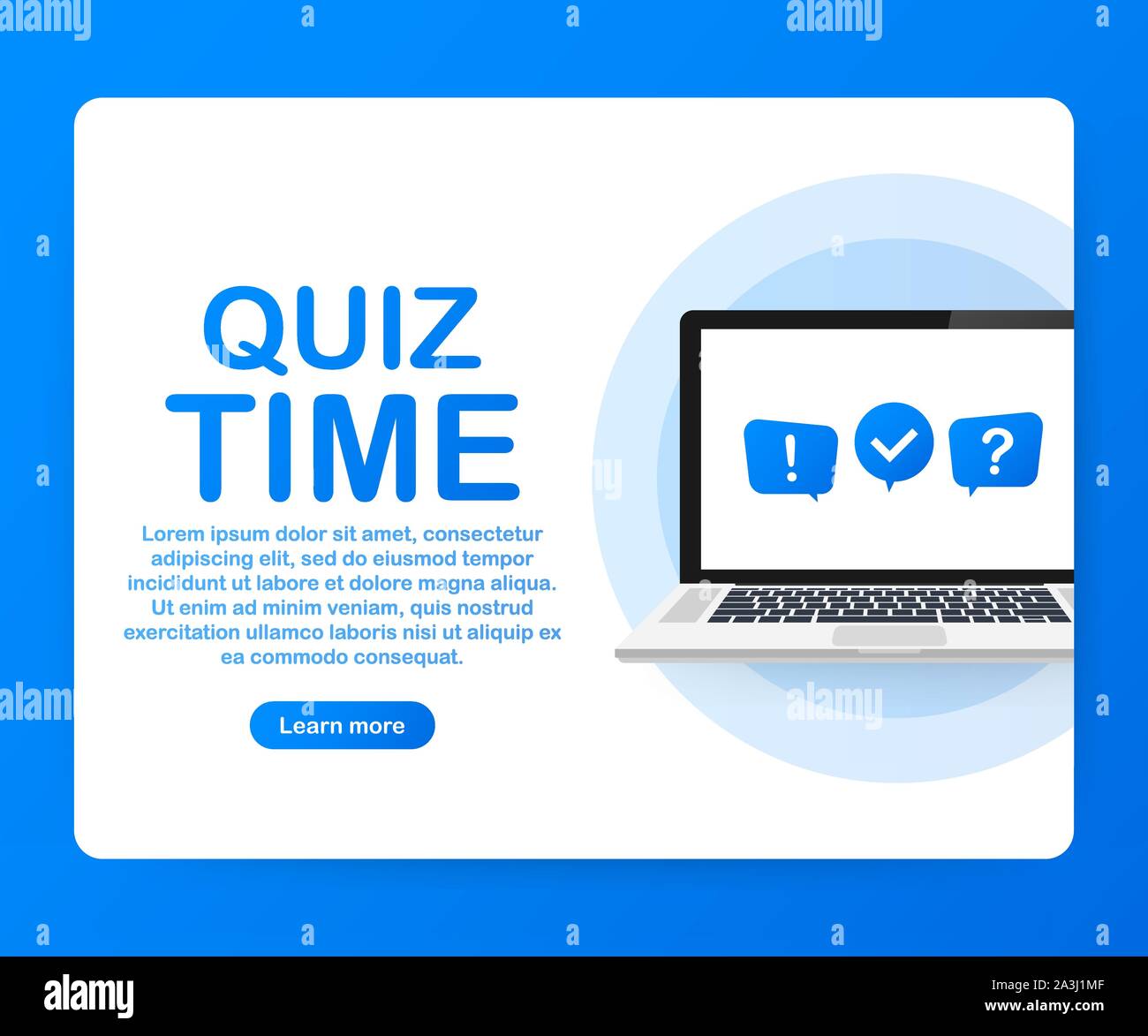 Quiz Time Computer Quiz time. Quiz online on laptop. The concept is the question with the ...
