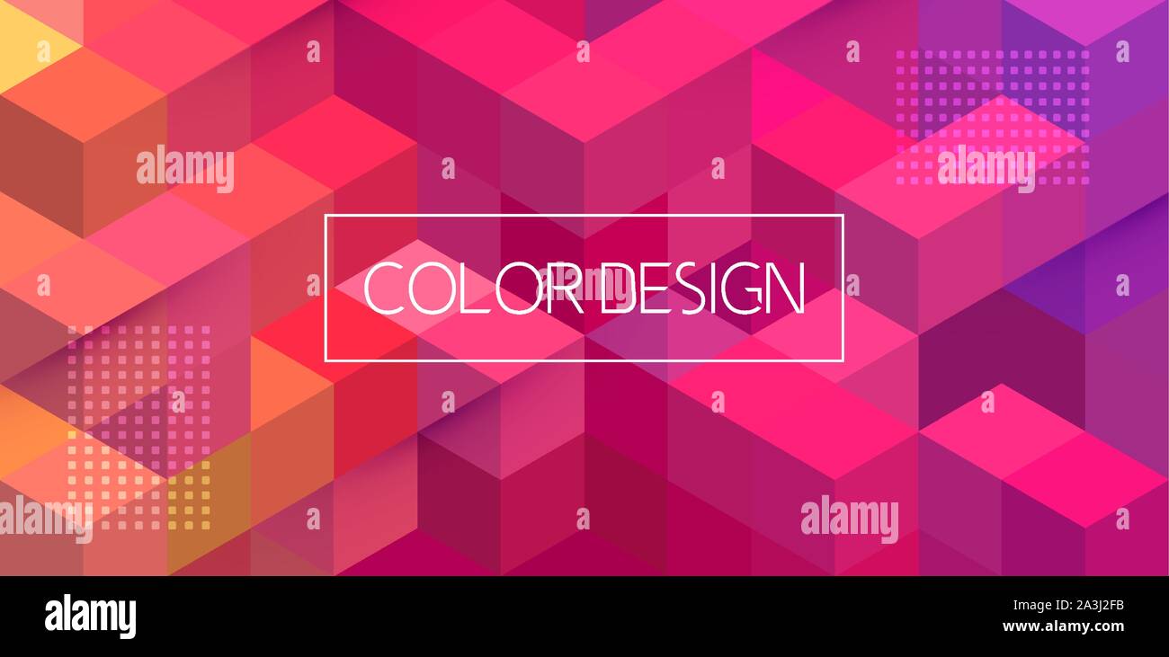 Vector Abstract geometric background. Template brochure design. Color hexagon shape Stock Vector