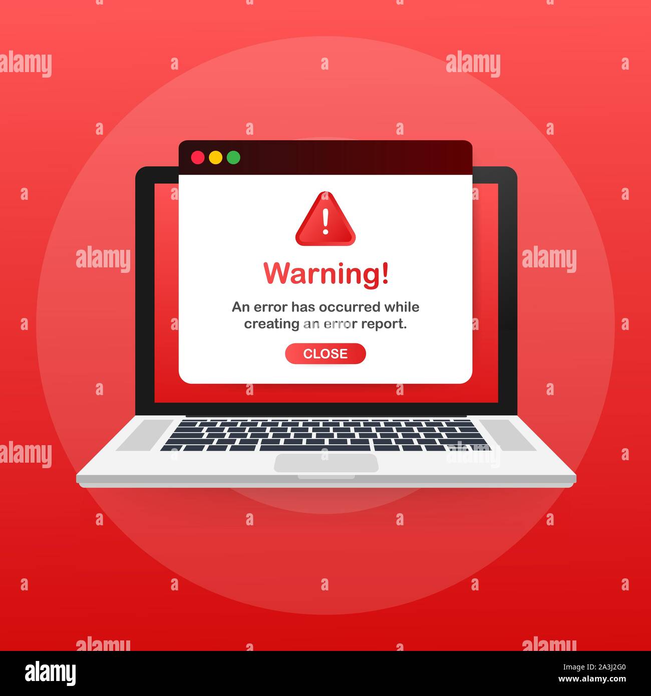 Modern warning pop up with flat design on red background. Vector stock  illustration Stock Vector Image & Art - Alamy