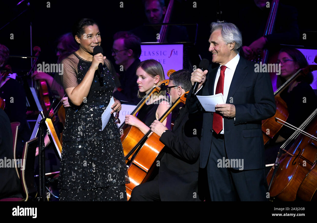 Classic FM presenters Margherita Taylor and John Suchet at Classic FM Live at London's Royal Albert Hall. Stock Photo