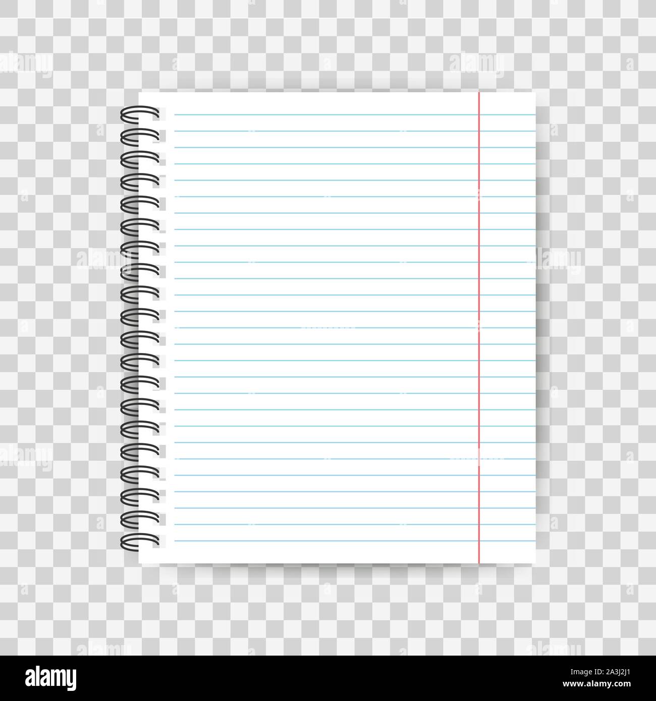 Paper line notebook sheet blank Royalty Free Vector Image