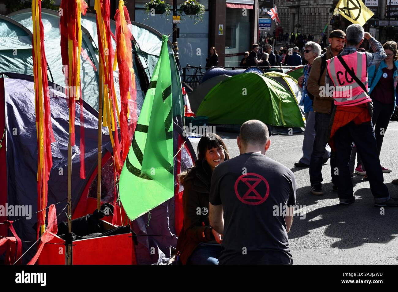 Extinction Rebellion Protest Day Two.Trafalgar Square, London. UK Stock Photo