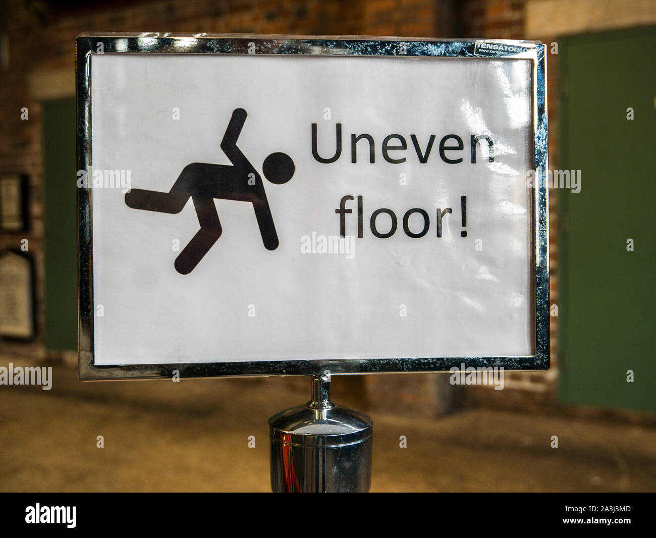Health and Safety notice in a former industrial building now used as a ...
