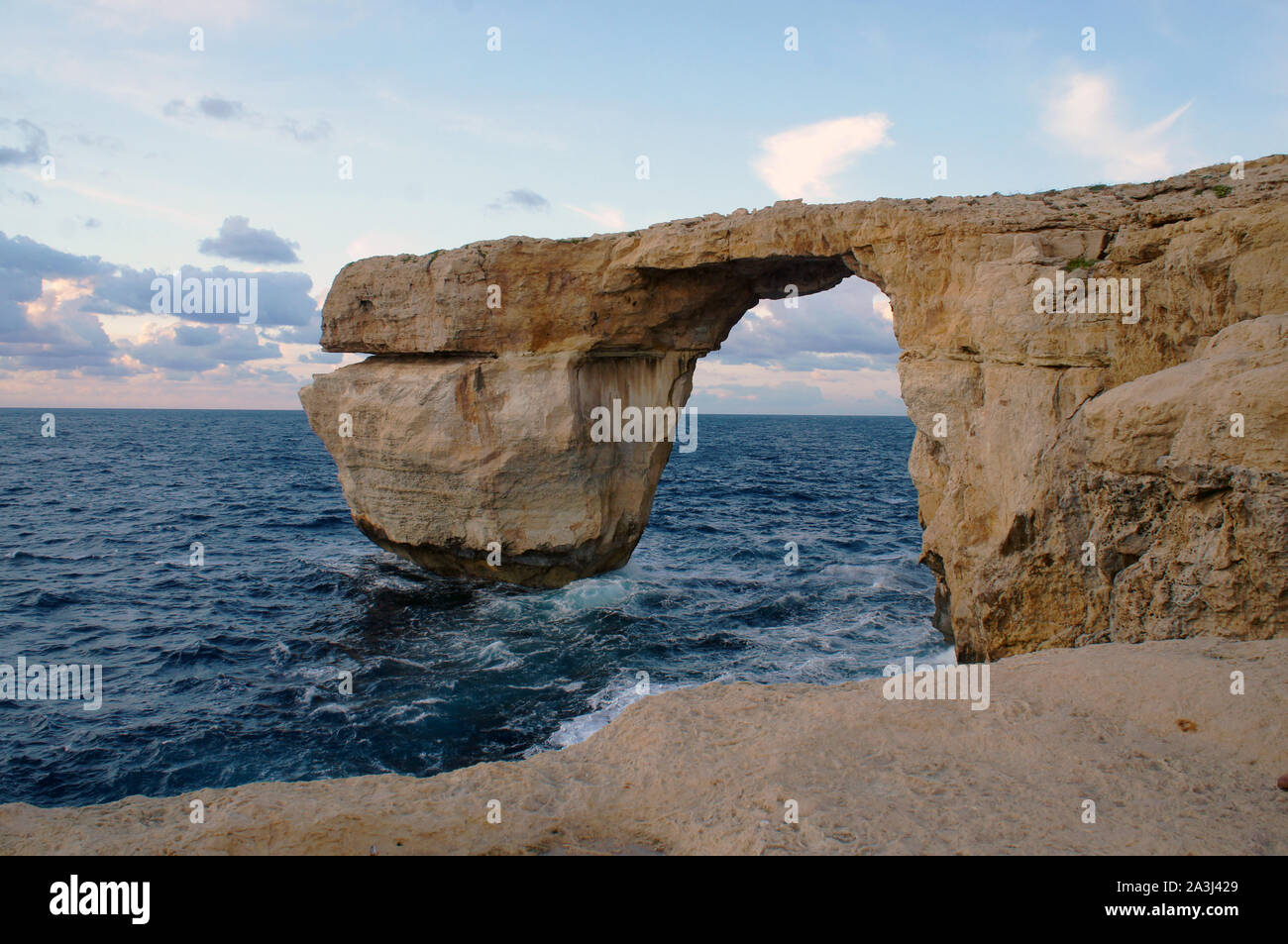 Azure Window (it-Tieqa Żerqa) in Dwejra, Gozo, Malta before it collapsed in 2017 Stock Photo