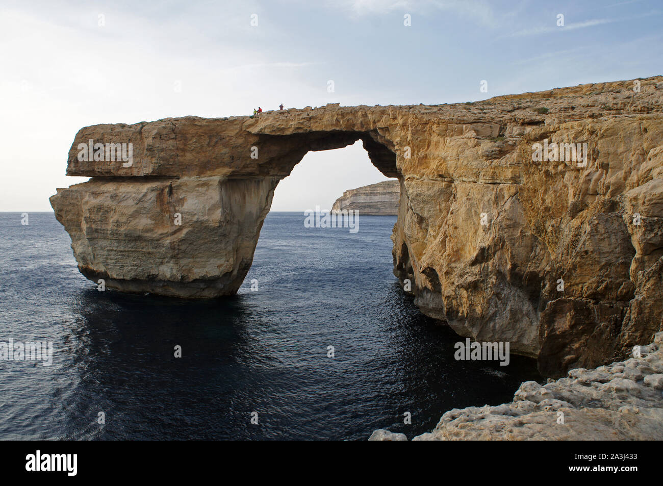 Azure Window (it-Tieqa Żerqa) in Dwejra, Gozo, Malta before it collapsed in 2017 Stock Photo