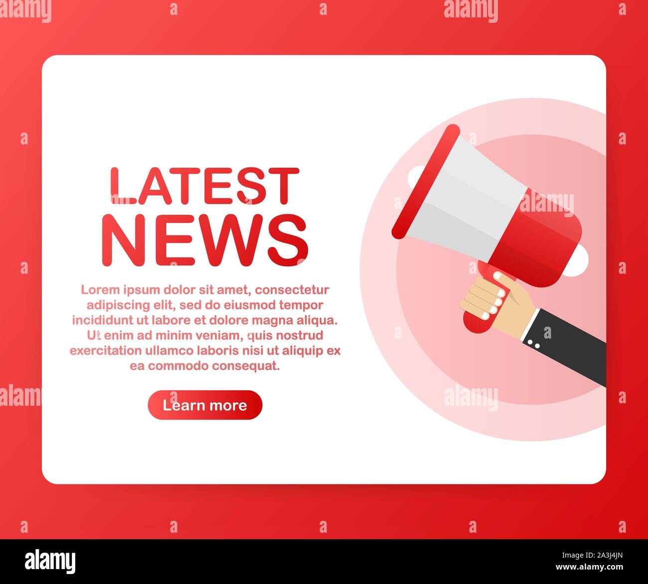 Megaphone Hand, business concept with text Latest News. Vector stock ...
